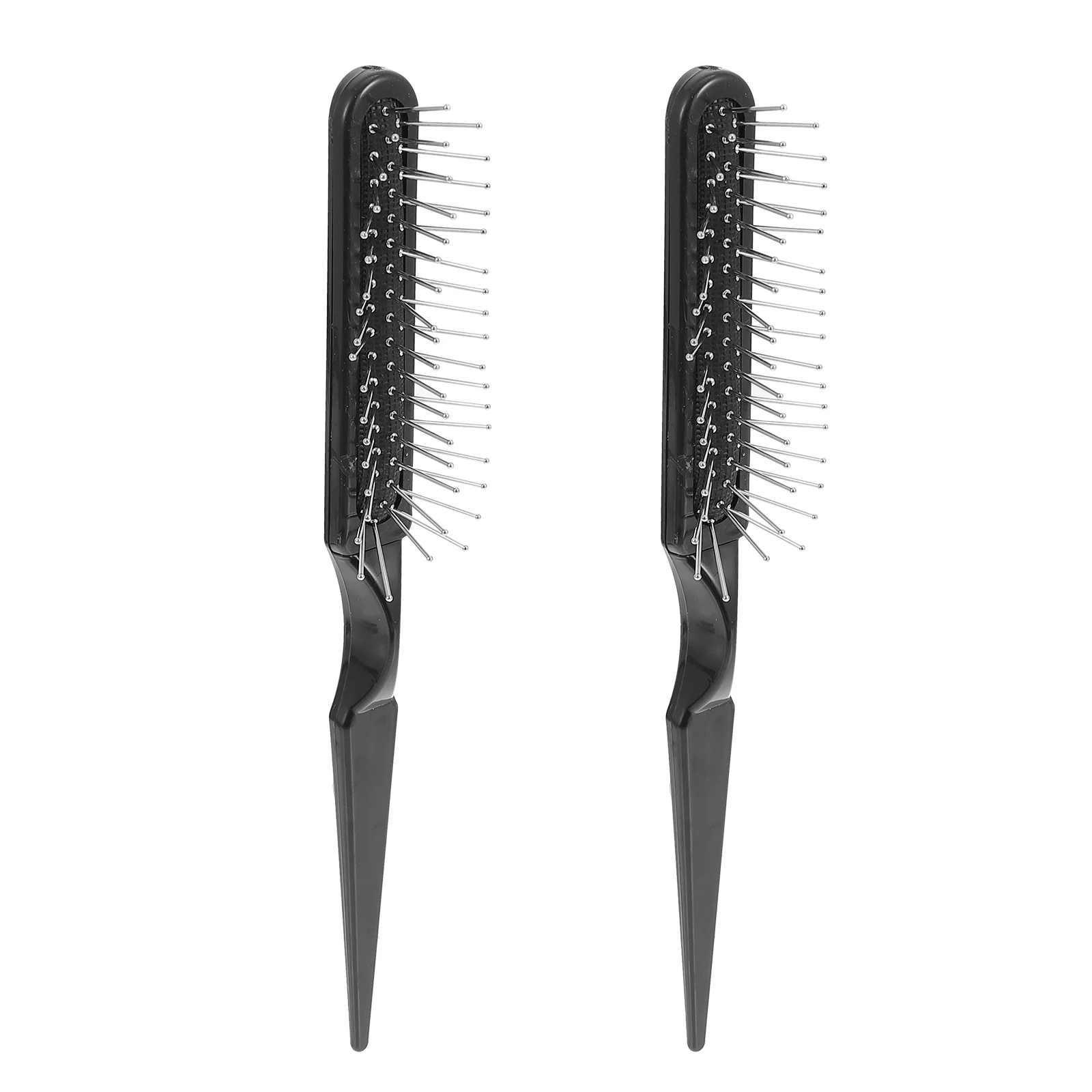 

2 Pcs Hair Comb Wire Bristle Brush Backcombing Teasing for Fine Hairbrush Steel Abs with Rat Tail Pick