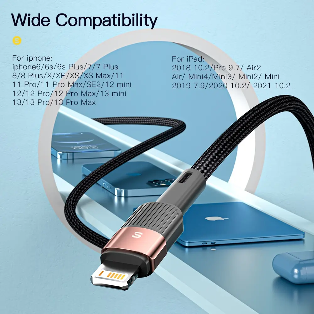 Essager High-Speed USB Charging Cable for iPhone - 2.4A Durable Charger Cord