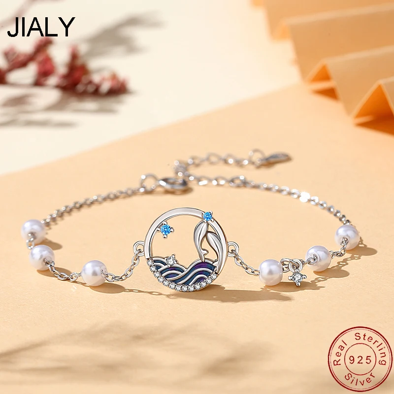 

European S925 Sterling Silver Bracelet AAA CZ Lucky Koi Carp For Women Birthday Party Gift Jewelry