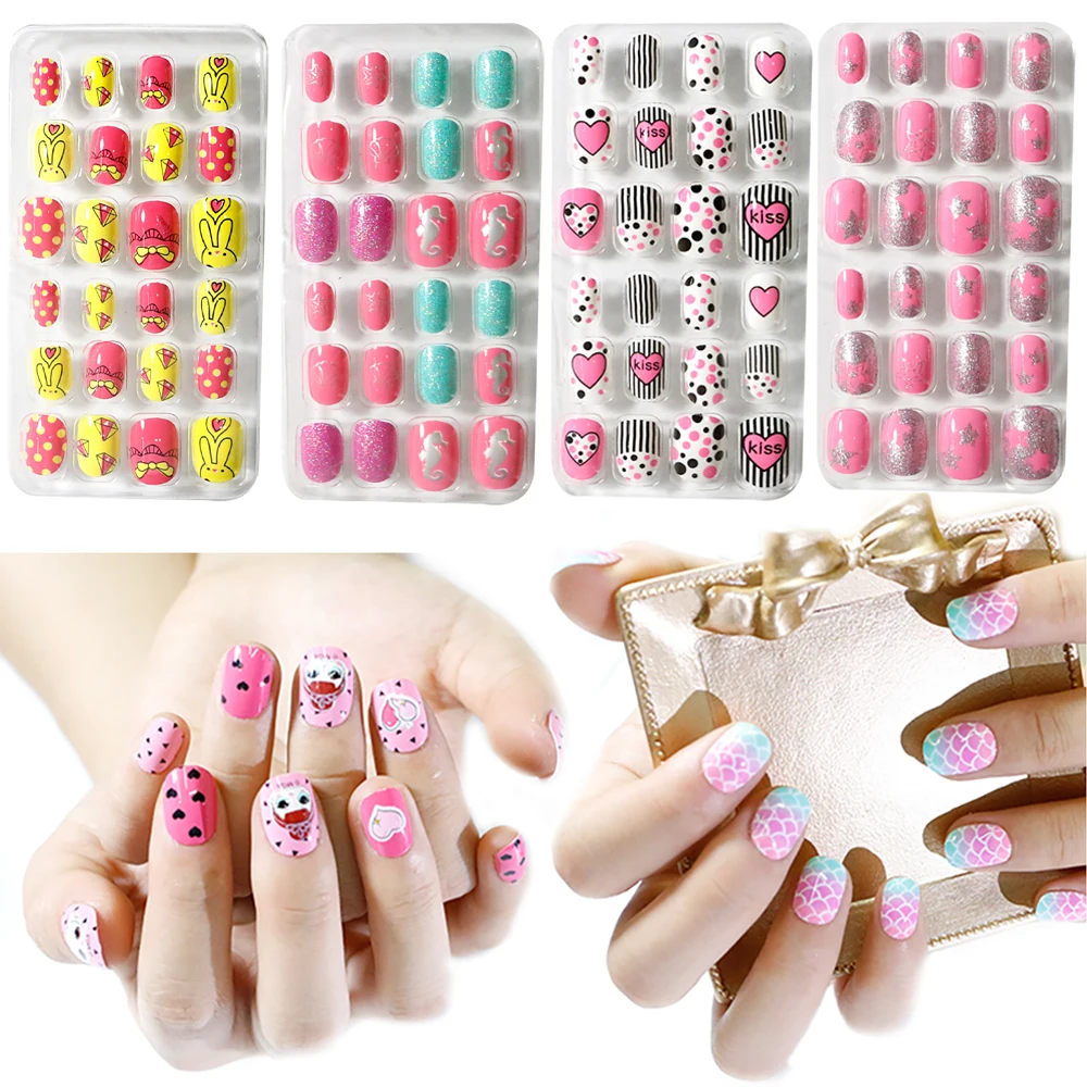 

24pcs Candy Color Full Cover Press On Manicure Tips Fake Nails False Nails Nail Art