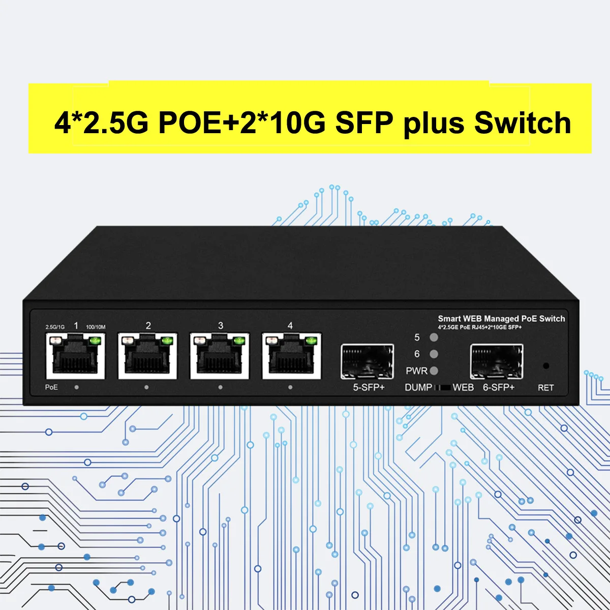 Portas Switch Poe Portas 2.5go com 2x10gb Sfp Mais Upink 802.3bt at 4