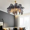 Modern Feather Chandelier Home Decor Ceiling Lamp LED Pendant Light Nordic Lustre Chandeliers Living Room Pendent Ceiling Light 2