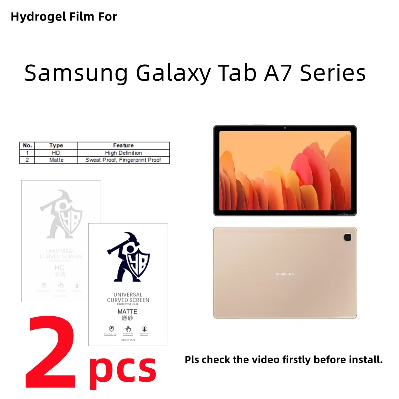 

2pcs Matte Hydrogel Film For Samsung Galaxy Tab A7 10.4 HD Screen Protector For Galaxy Tab A7 Lite 8.7 Clear Protective Film