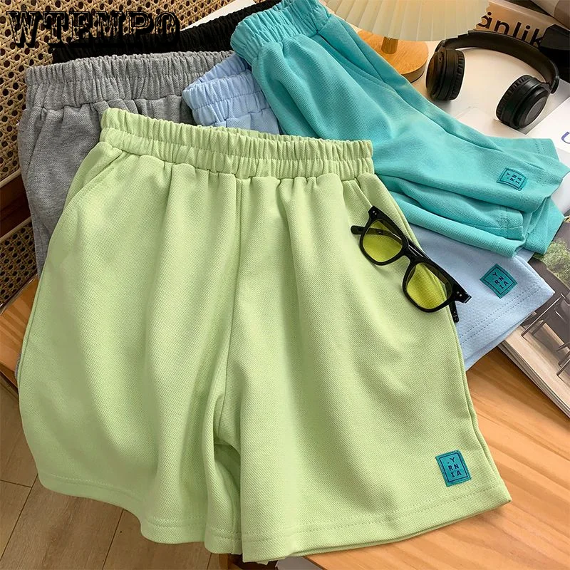 

WTEMPO Summer Fashion Letter Chic Shorts Punk Oversized Wide Leg Shorts Sports Harajuku Women Shorts High Waist Casual Pants