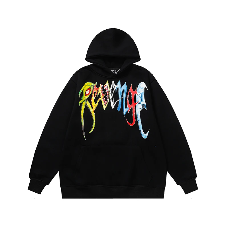 Revenge Hoodie Men s and Women s Colored Plant Little Monster Figure Print Casual Fashion Trend Street HIP HOP Loose Sweatshirt AliExpress