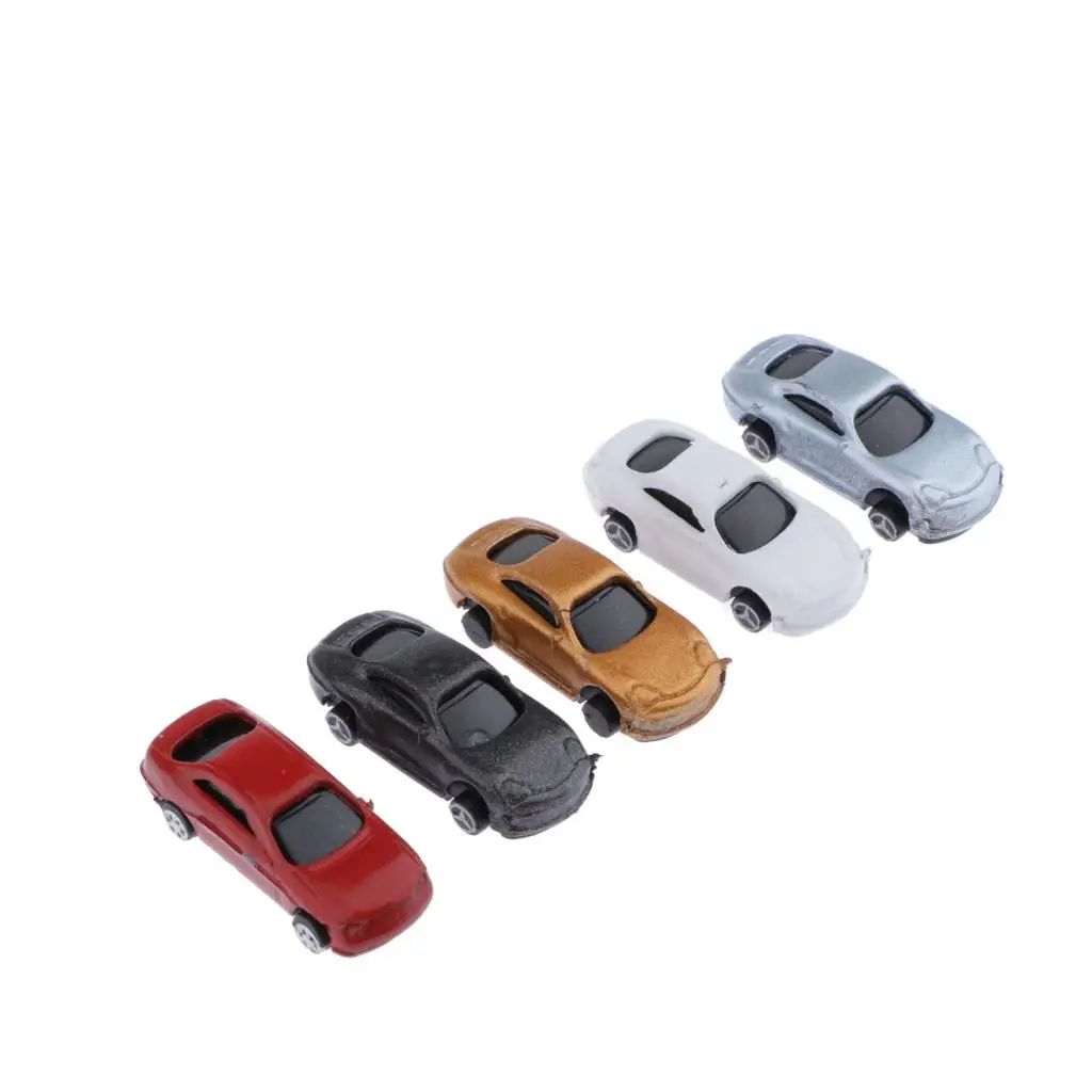30pcs Assorted Miniature Cars for Diorama Crafts, 1:200 Multicolor