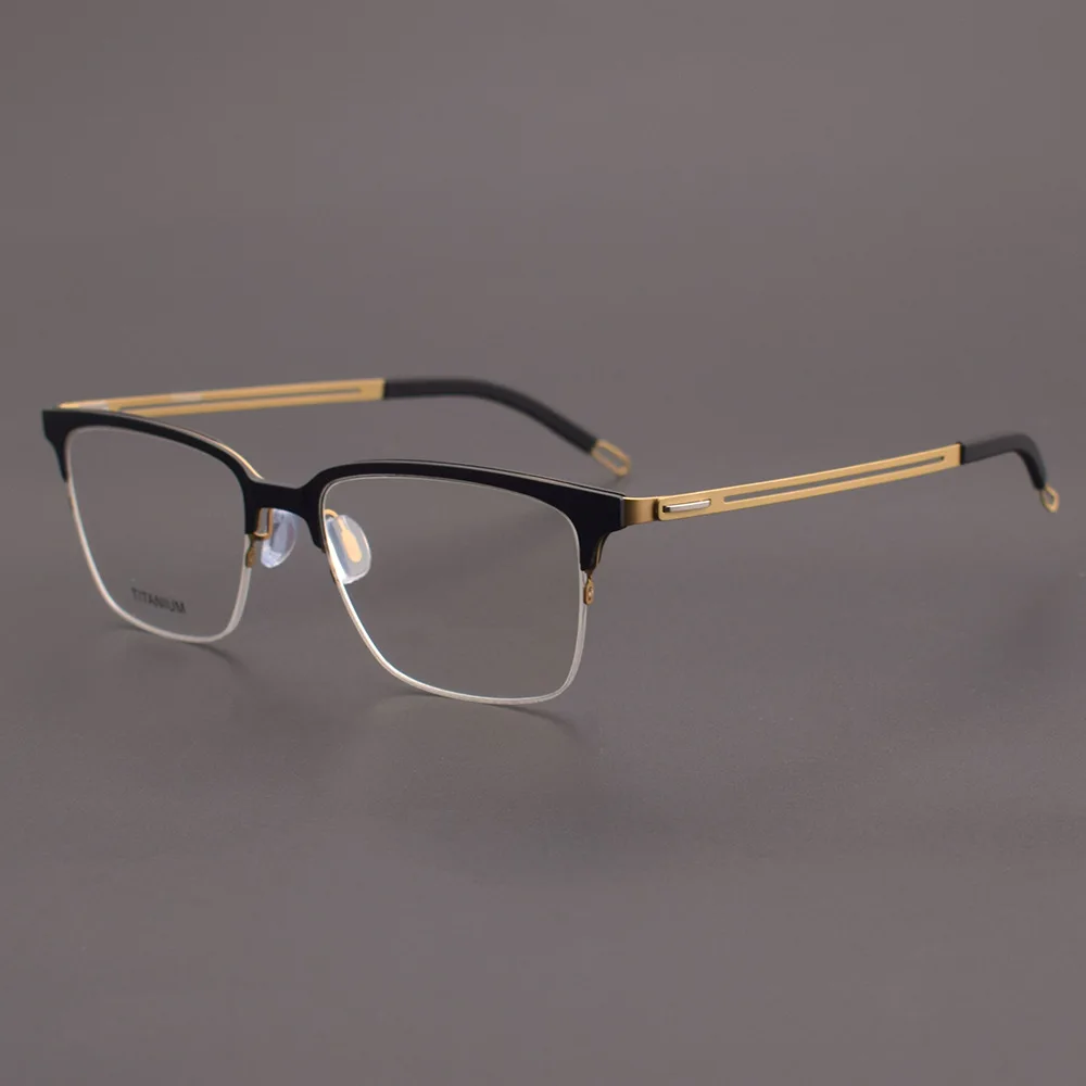

2023 Titanium Alloy Glasses Frame Men Square Myopia Prescription Eyeglasses Frames New Full Optical Retro Luxury Brand Eyewear
