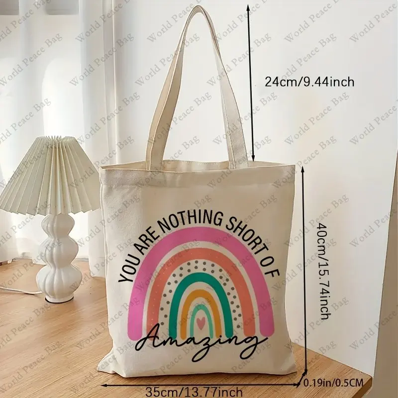 Personalized Shoulder Bags Custom Rainbow with Name Shopping Tote Travel  Handbag Reusable Storage Pouch Bookbag Gift for Teacher - AliExpress