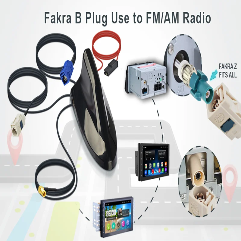Car Roof Top Shark Fin Antenna GPS DAB FM AM Amplifier