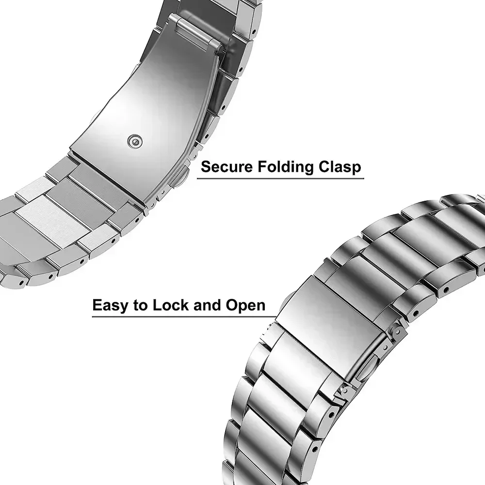 Premium 22mm Titanium Metal Watch Strap - Elegant Link Bracelet for Business Watchband Accessory