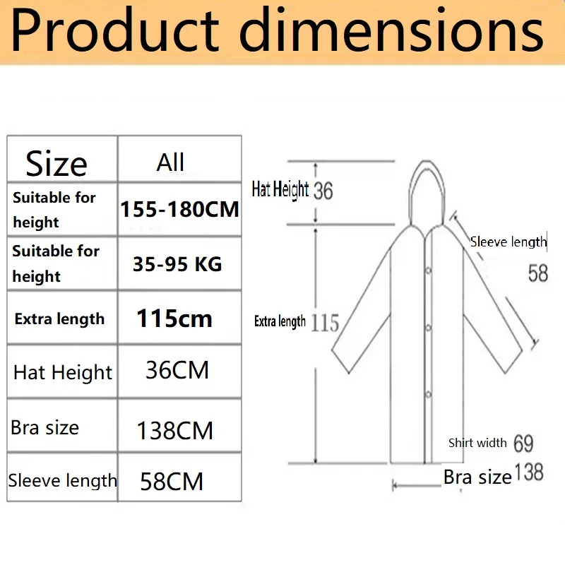 Rainwater Layers Waterproof Women's Raincoat Rain Cover Protection for Rainy Ponchos Folding Raincoat Trip Ponchos Waterproof - 2