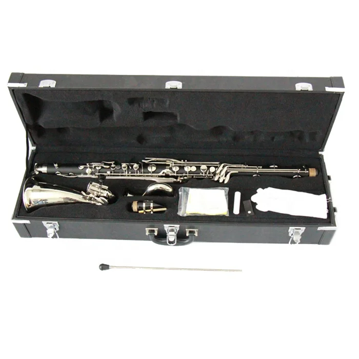 SEASOUND Professional Low C 21 Silver Keys Bass Clarinet JYCL305