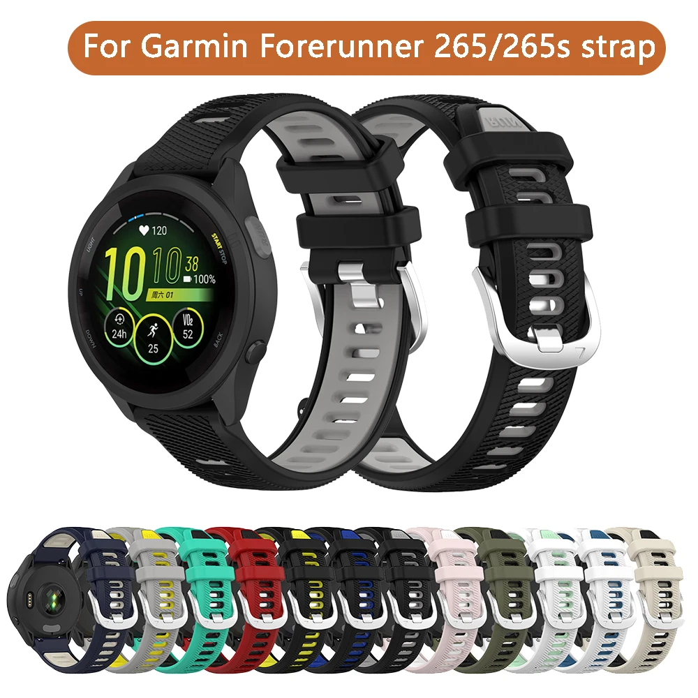 Cinturino Sportivo In Silicone Per Garmin Forerunner 265/255/245/645 Cinturino Sostituibile Bracciale Per Forerunner 265S/245 Music Correa