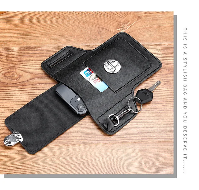 étuis Et Coques Pour Téléphone Portable Étui Ceinture Kwmobile Pour Smartphone - Simili Cuir Avec Porte-cartes - Universel 17.2x8.5cm - Noir Protection Téléphone Sport