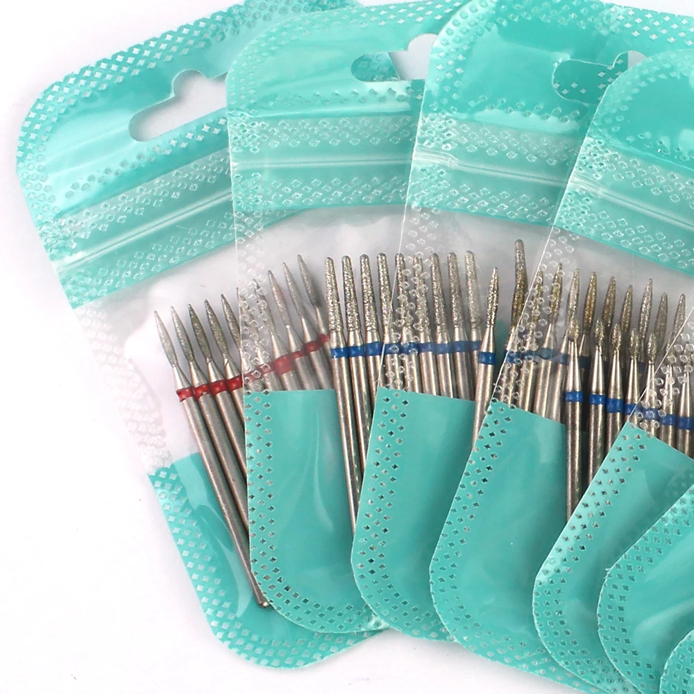 Set di punte per trapano per unghie con fresa diamantata da 10 pezzi per accessori per Manicure Pedicure macchina elettrica pennello per punte per unghie strumenti per sbavature