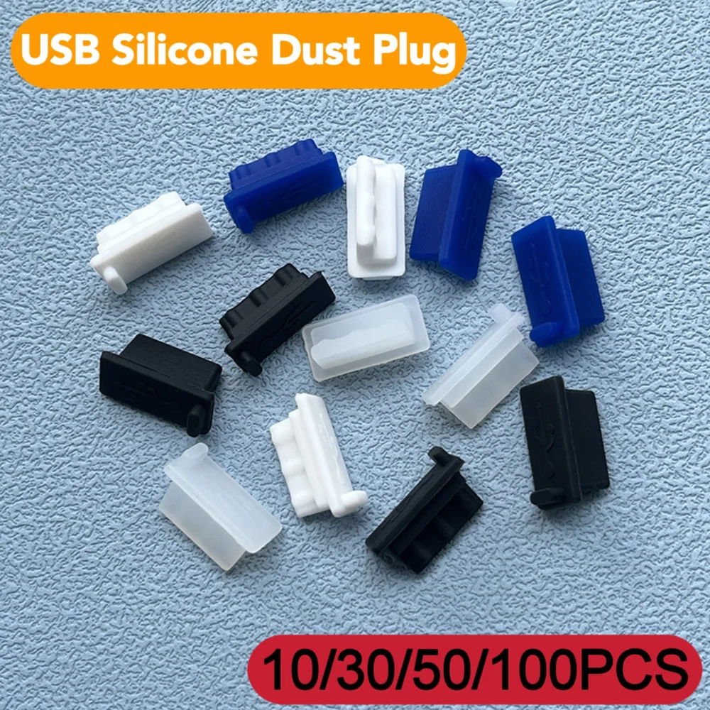 USB Dust Plug Charger Port Cover Cap Female Jack Interface Universal Silicone Dustproof Protector Tablet PC Notebook Laptop