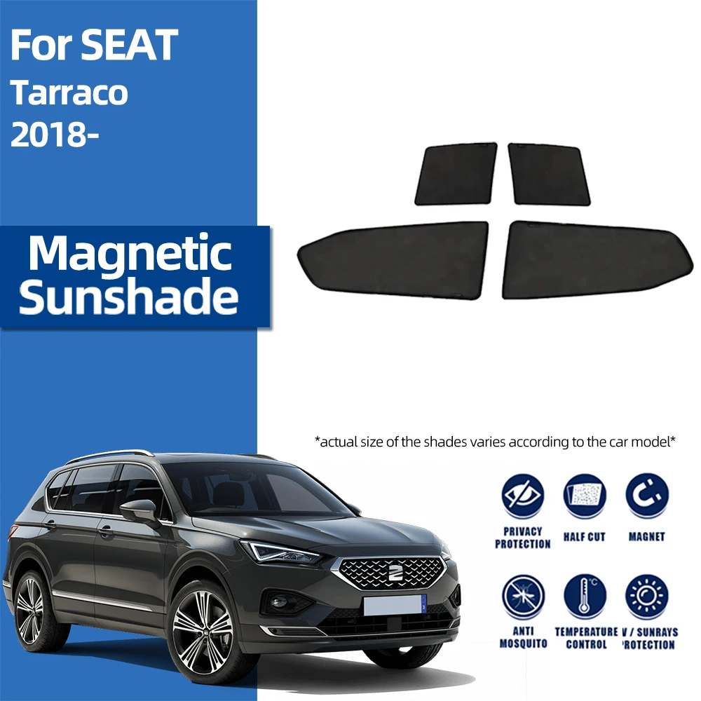 

For Seat Tarraco KN2 2018-2024 Side Baby Window Sun Shade Visor Magnetic Car Sunshade Shield Front Rear Windshield Curtain