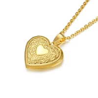 Romantic Heart Locket Pendants Female Gold Silver Color Stainless Steel Memorial Necklace For Women Jewelry Valentine Gift 4