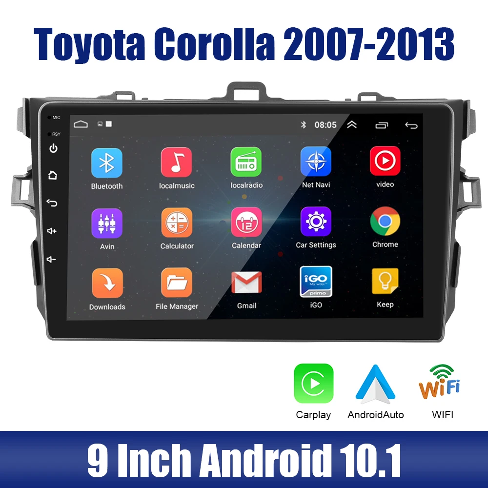 Carplay Gps Bluetooth Wifi Car Radio 9 Inch Android 10.1 Multimedia For