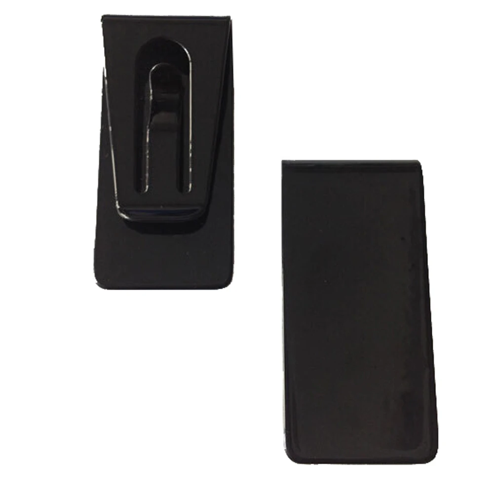 Stainless Steel Black Slim Pocket Cash Money Clip Holder Case For Office Male Mini Purse Metal Bill Clamp ID Credit Card Folder
