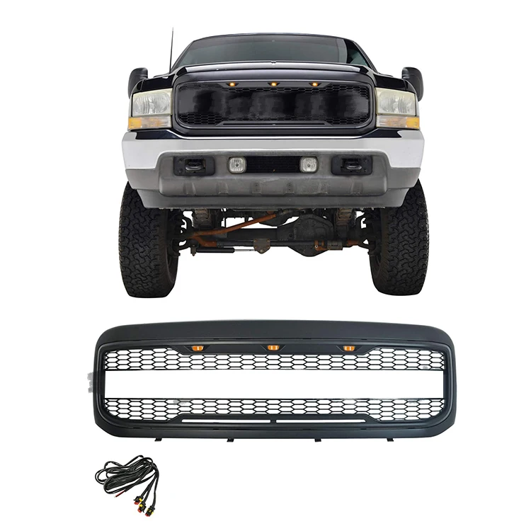 

2005 2006 2007 Raptor Style Grill Front Raptor car grille with Amber LED Lights for FORD F250 F350 F450