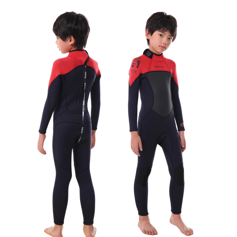 Diving Suits Kids Thermal Full Swimsuit Surf Scuba Diving Set Underwater Freediving Set 2.5MM Neoprene Wetsuit For Kids
