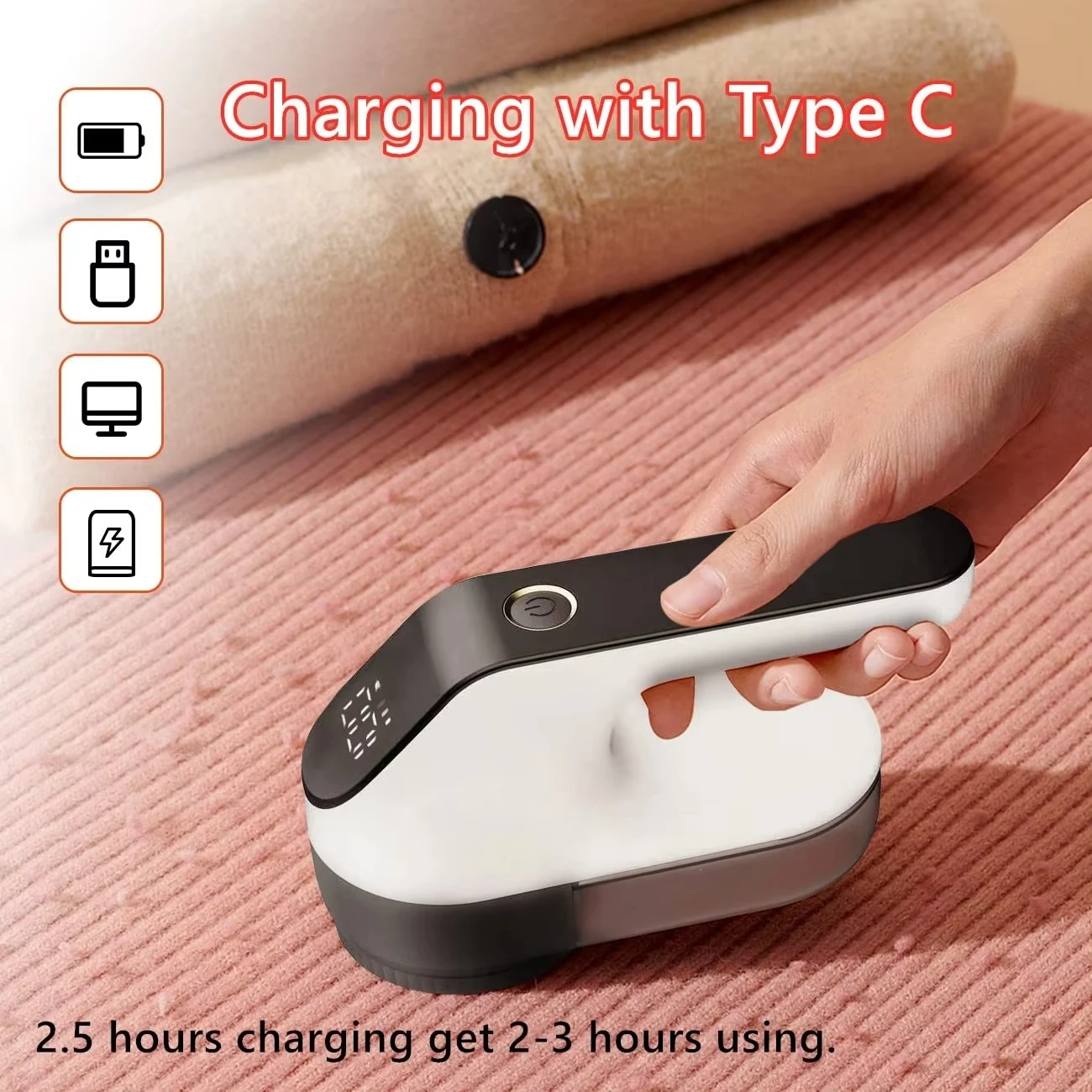 Portable Electric Lint Remover Clothes Fluff Pellet Remover Trimmer Machine Rechargeable Fabric Shaver Removes Home Appliance 4