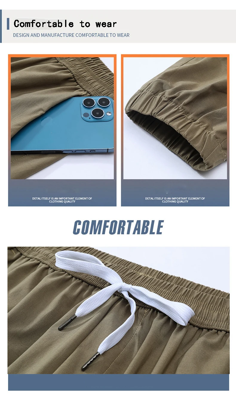 Description Picture 6 of itemMen's Casual All-In-One Outdoor Cross-Country Fitness Pants Trend Fashion Loose Straight Leg Sweatpants Solid Color Overalls