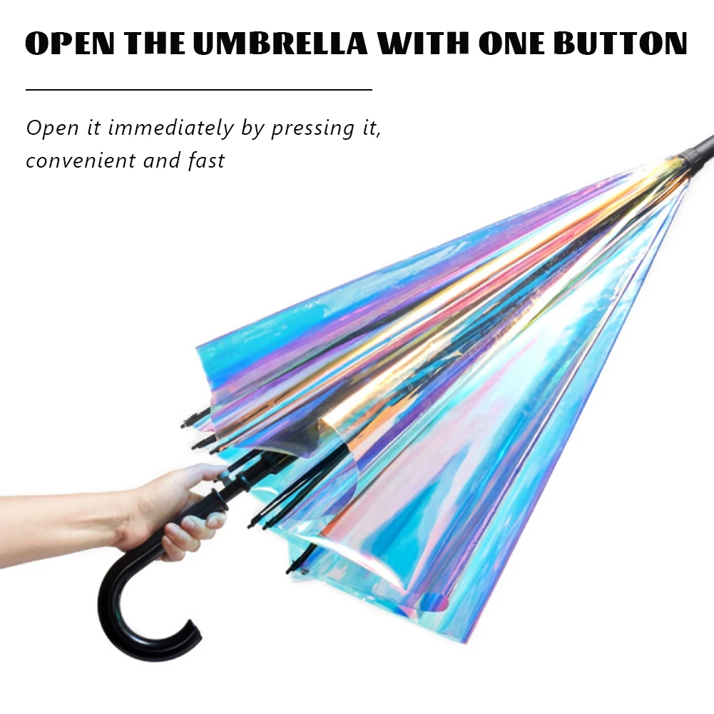 Shiny Umbrellas Women Fashion Rainbow-laser Reflective Parasols Umbrella Sun and Rain Proof Water Resistant J Handle folding umbrella automatic umbrella sun umbrella lace umbrella