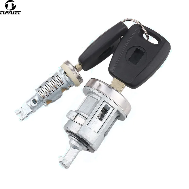Full Auto Lock Zylinder für Fiat 1PCS Türschloss Zylinder Plus 1PCS Zündung Schloss mit 2 Schlüssel SIP22 klinge – Detail 8