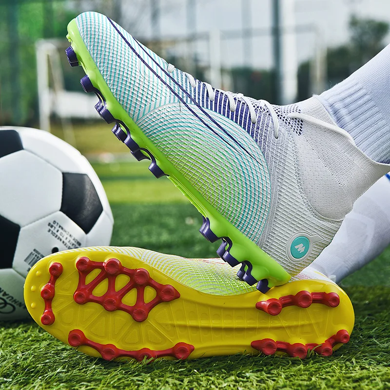 2022 Fashion Printed Professional Football Boots Men Women Futsal Shoes Turf High Soccer Sneakers for Teenager chuteira society