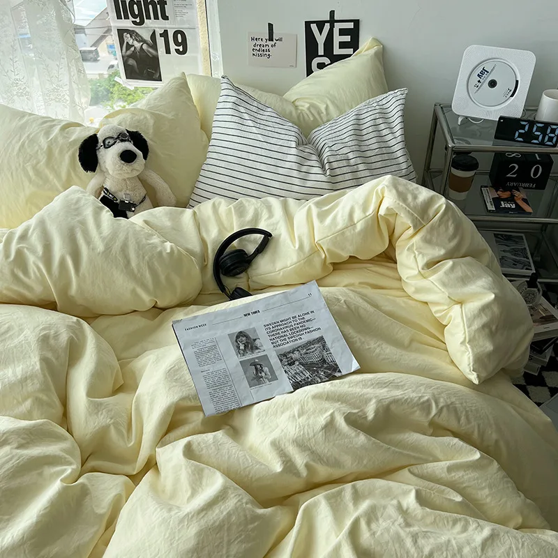 Japanese 4-Piece Super Soft Cotton Comforter Bedding Sets High Quality Skin  Friendly Fabric Bed Sheet Set King Size Bedding Set - AliExpress