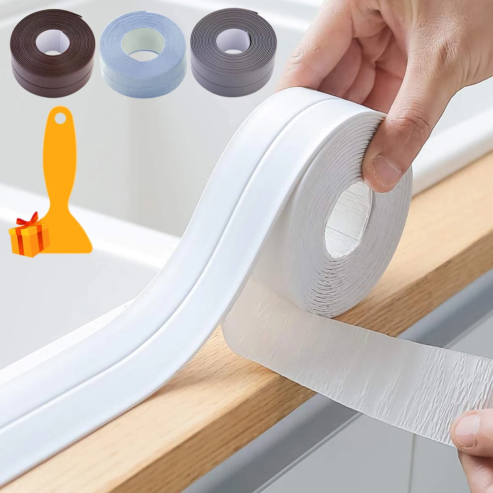 PVC Waterproof Wall Sticker Self Adhesive Crack Strip for Kitchen Bathroom Sink Stove Bathtub Corner Sealant Tape | Дом и сад