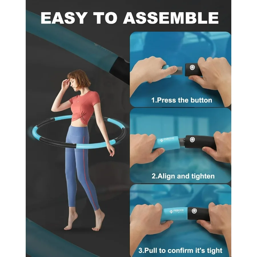 Weighted Fitness Hoop, 8 Detachable Sections for Weight Loss 4.2LB