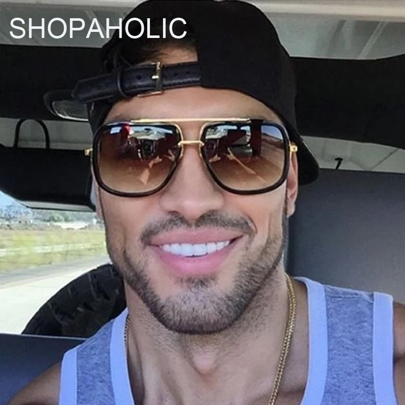 Classic Square Sunglasses Man Brand Designer Driving Gradient Sun Glasses Male Metal Frame Vintage Fashion Gafas De Sol_voghion.com