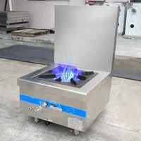 Commercial Gas Stove Single Cooker Stainless Steel Low Soup Furnace Canteen Kitchen Cooker High Flame With Fan 120w Gas Stove 2