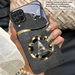 Gold Letter A Badge Glass Phone Case - Galaxy A42 5G (BLH - BLH2603071)