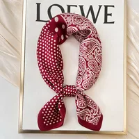 Luxury Polka Dot Silk Square Scarf Women Hijab Hair Bands Neckerchief Female Satin Shawl Ribbon Headband Fashion Wraps Bandana 1