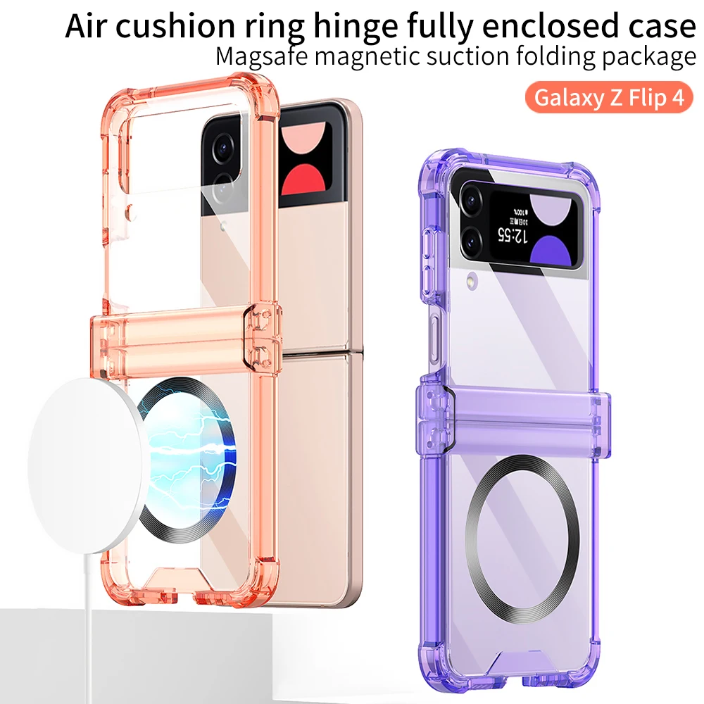 Magsafe Magnetic Wireless Charging Case Folding Hinge Shockproof Hard Cover For Samsung Galaxy Z Flip 5 4 3 phone case