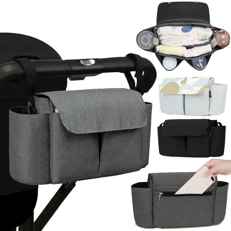 Stroller Organizer Bags Mummy Large Capacity Travel Hanging Bag Bottle Holder Pram Mommy Diaper Bags Baby Stroller Accessories