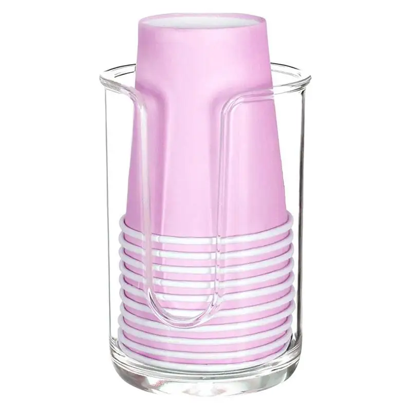 Bathroom Cup Dispenser Durable Clear Mouthwash Cup Holder Small Paper Cup Dispenser For Bathroom Vanity Countertops Makeup Table