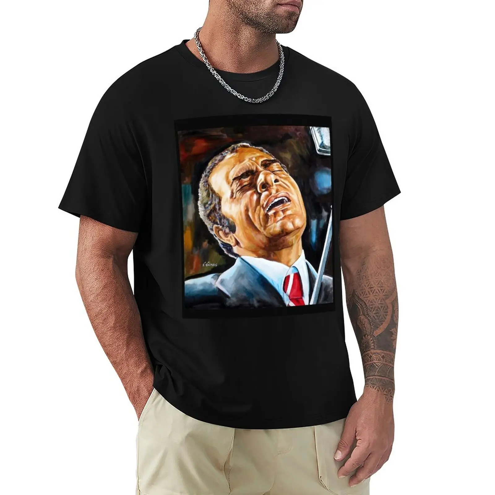 

Stelios Kazantzidis portrait painting T-Shirt T-shirt short plus size t shirts plain t-shirt T-shirt men