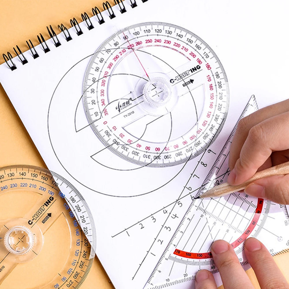 Swing Ruler Protractor All Circular Pointer Angle Finder Meter Mesurement Gauge Wood Measure Ruler Profile Marking Tool 3