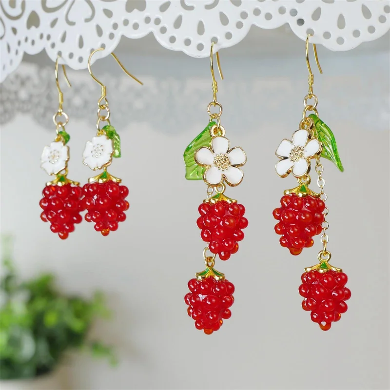 coadipress Strawberry Earrings for Women Cute Funny 3D Red Strawberry