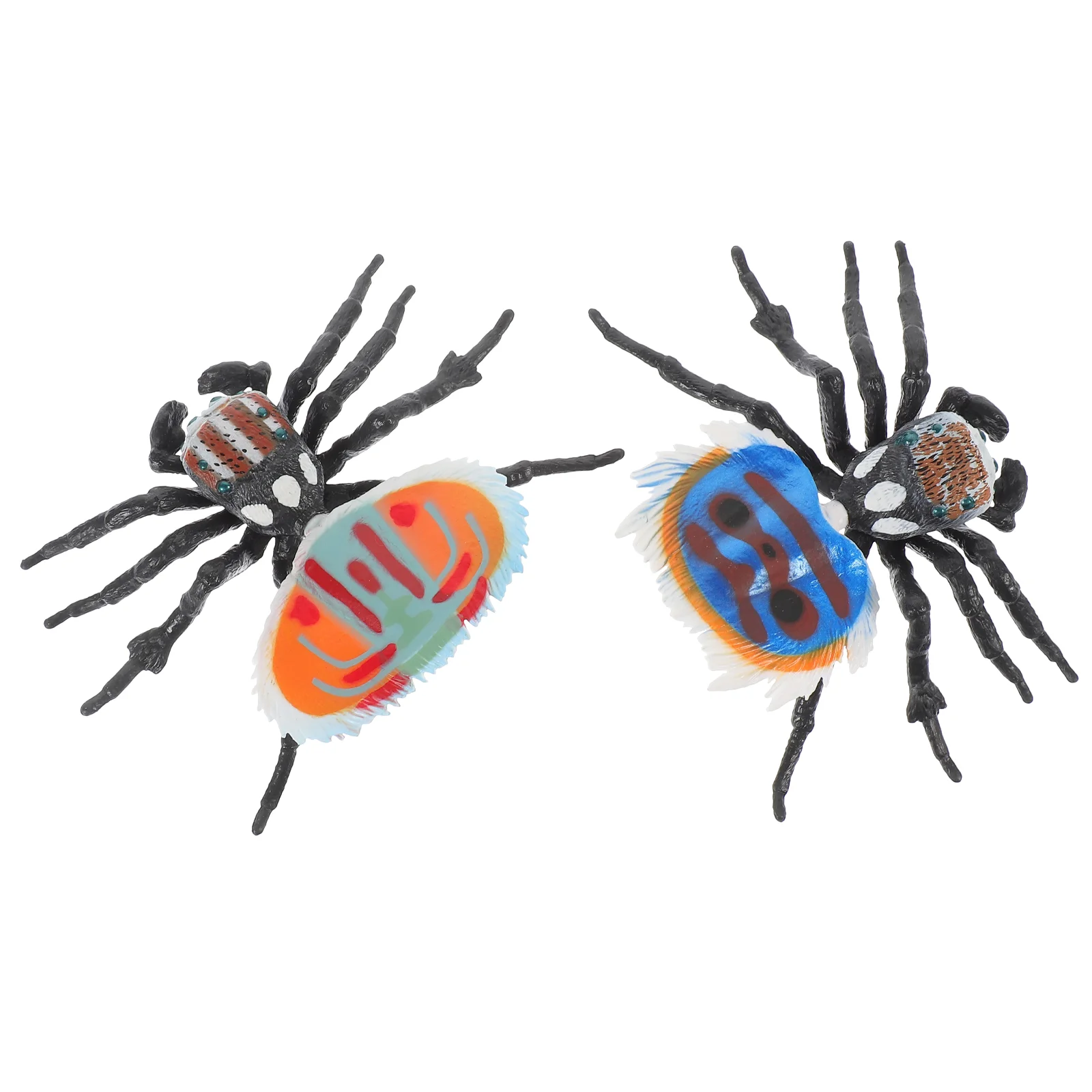 

2 Pcs Halloween Decorations Kids Ornaments Giant Fake Spider Decors Plastic Prank Model Trick Photo Props Child Animal