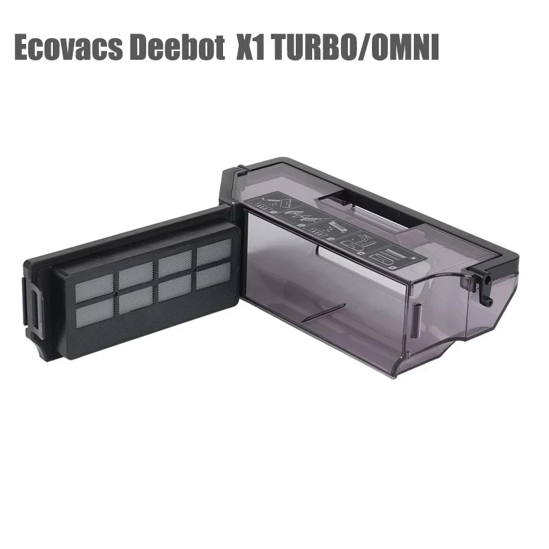 Bac Grande Capacité X1 Omni Bac à Poussière De Rechange Pour Robot Aspirateur Ecovacs Deebot X1 Omni/Turbo - Grande Capacité, Plastique Noir Bac Poussière Grande Capacité