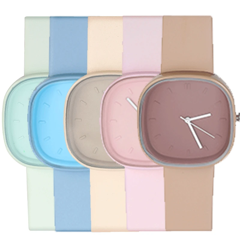 New Arrived Simple Square Watch Women Quartz Leather Strap Fashion Wristwatch Ladies Macaron Female Waterproof Clock 6