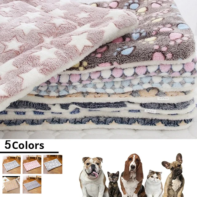 Flannel Square Pet Mat Dog Mat Winter Warm Cat Mat Sleeping Puppy House for Small Medium Large Dogs Blanket Bed Dual-Purpose