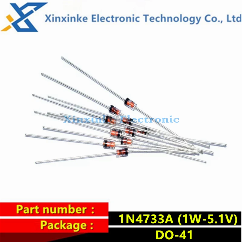 

100PCS 1N4733A 1W 5.1V DO-41 IN4733 5V1 Zener Diode