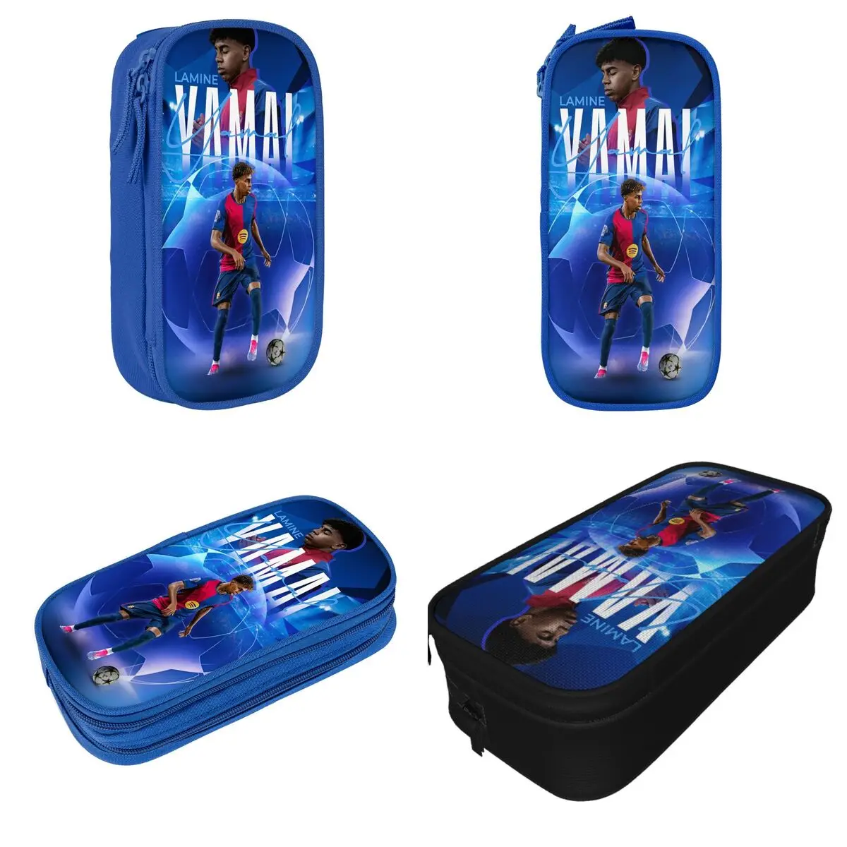 Pencil Case Lamine Y-Yamal Pencil Case Classic Football Star Pen Box Bag for Student Large Storage Students School Cosmetic Pencilcases